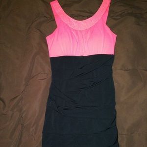 Coral and Black Dress